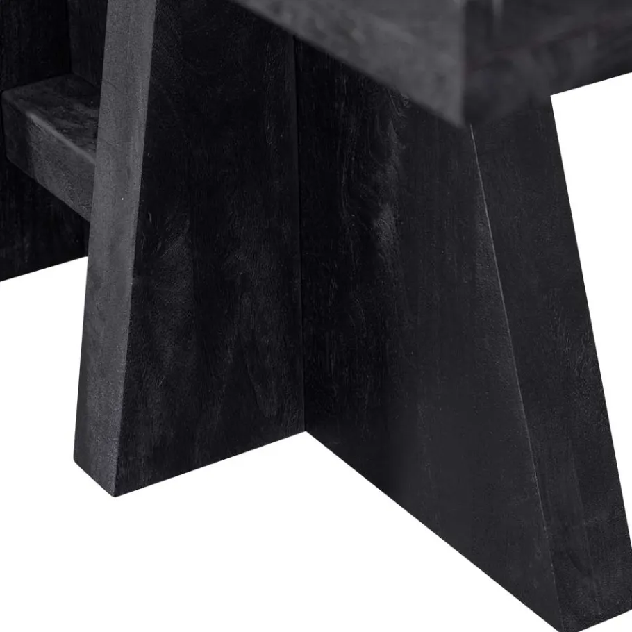 Sale Wohnen Design Esstisch aus schwarzem Massivholz - Emalika