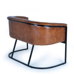 Clearance Wohnen Design Esstischsofa in Cognac Braun Leder - Citrosca