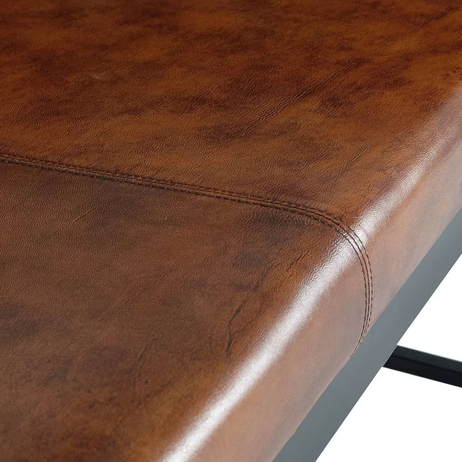 Clearance Wohnen Design Esstischsofa in Cognac Braun Leder - Citrosca