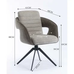 Discount Wohnen Design Esszimmer Drehstuhl mit Armlehnen - Bailon (2er Set)
