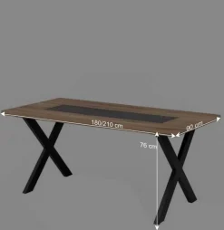 Hot Wohnen Design Esszimmer Esstisch mit X-Füßen - Vardriva