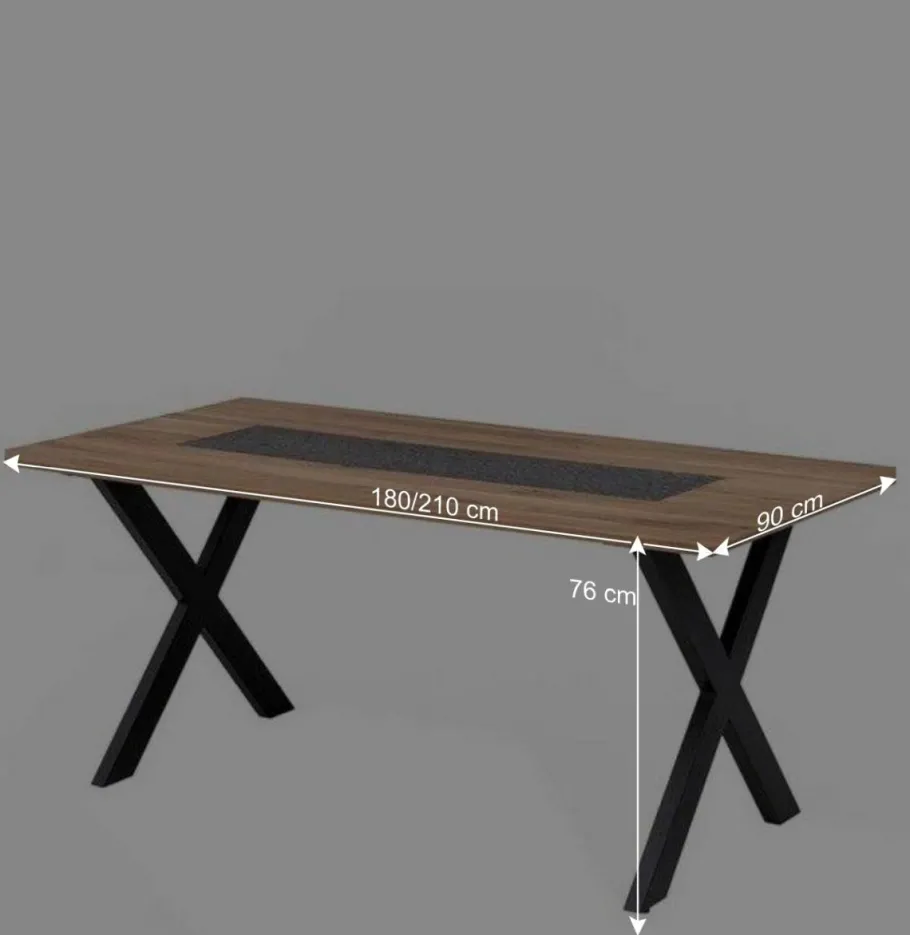 Hot Wohnen Design Esszimmer Esstisch mit X-Füßen - Vardriva