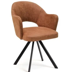 Discount Wohnen Design Esszimmersessel in Cognac Braun - Oseidon