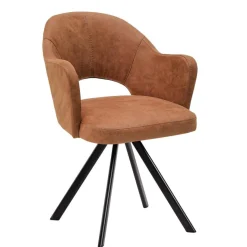 Discount Wohnen Design Esszimmersessel in Cognac Braun - Oseidon
