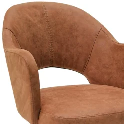 Discount Wohnen Design Esszimmersessel in Cognac Braun - Oseidon