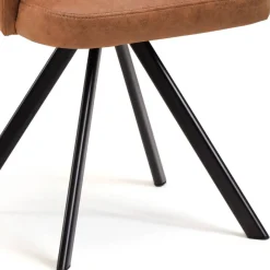 Discount Wohnen Design Esszimmersessel in Cognac Braun - Oseidon