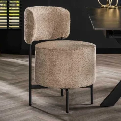 Online Wohnen Design Esszimmerstuhl in Beige Boucle - Lures