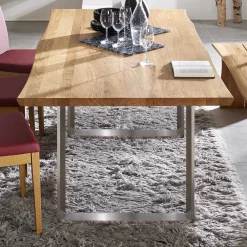 Discount Wohnen Design Esszimmertisch aus Wildeiche Naturkante - Sympatia