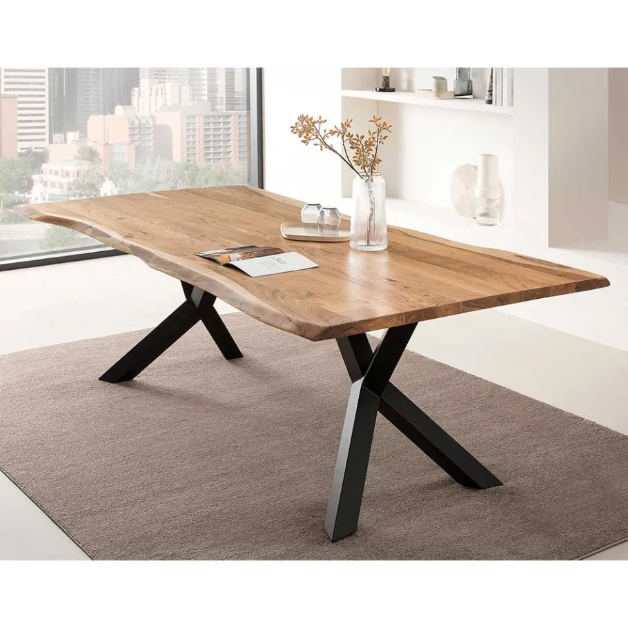 Sale Wohnen Design Esszimmertisch mit Naturkanten Platte - Kobi