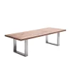 Sale Wohnen Design Esszimmertisch mit Holz Eiche dunkel Venditora & Edelstahl