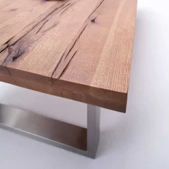 Sale Wohnen Design Esszimmertisch mit Holz Eiche dunkel Venditora & Edelstahl
