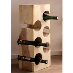 Best Wohnen Design Flaschenregal aus Mangobaum Massivholz - Yucata