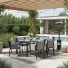 Online Wohnen Design Garten-Essgruppe in Grau & Schwarz - Geraldine (siebenteilig)