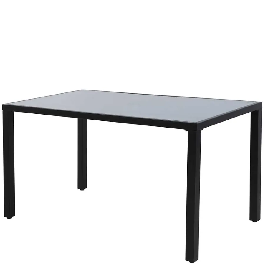 Online Wohnen Design Garten-Essgruppe in Grau & Schwarz - Geraldine (siebenteilig)