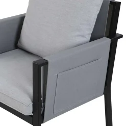 Online Wohnen Design Garten-Essgruppe in Grau & Schwarz - Geraldine (siebenteilig)