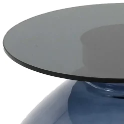 Online Wohnen Design Glas Beistelltisch in Schwarz - Idian
