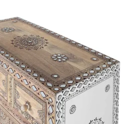 Best Wohnen Design Highboard aus Mangoholz reich verziert - Magie
