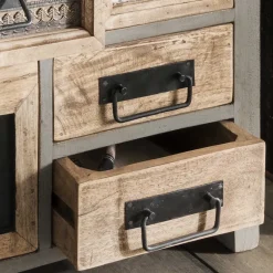 Outlet Wohnen Design Highboard aus Recyclingholz mehrfarbig - Andrass