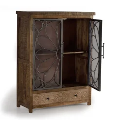 Sale Wohnen Design Highboard mit Glas Metalltüren - Everton