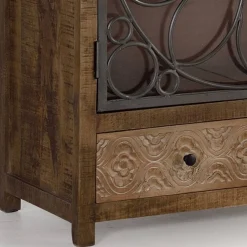 Sale Wohnen Design Highboard mit Glas Metalltüren - Everton