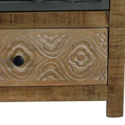 Sale Wohnen Design Highboard mit Glas Metalltüren - Everton
