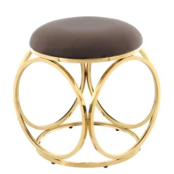New Wohnen Design Hocker mit Polstersitz Samt Taupe - Rumelia