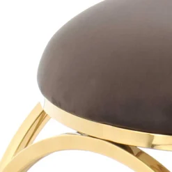 New Wohnen Design Hocker mit Polstersitz Samt Taupe - Rumelia