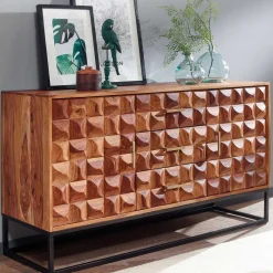 Best Wohnen Design Holz Sideboard mit Bügelgestell - Rusty