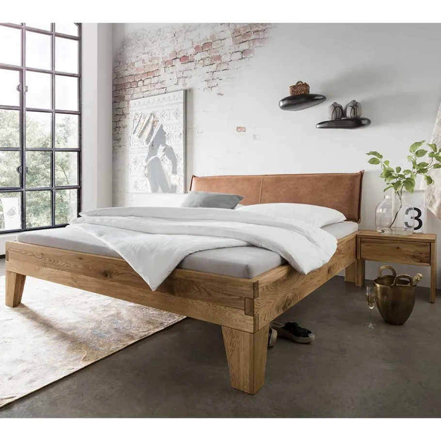 New Wohnen Design Holzbett & Nachtkonsolen - Aryvano (dreiteilig)