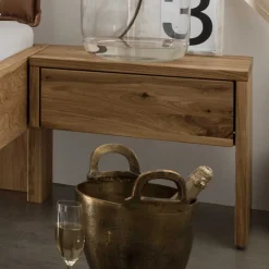 New Wohnen Design Holzbett & Nachtkonsolen - Aryvano (dreiteilig)