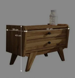 New Wohnen Design Holzbett aus Wildeiche - Hardus (dreiteilig)