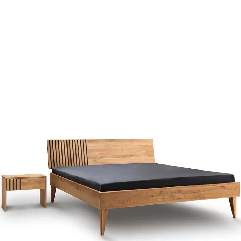 Wohnen Design Holzbett aus Wildeiche Massivholz - Manarola I