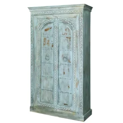 Wohnen Design Holzschrank in Türkis - Francys