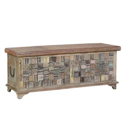 Discount Wohnen Design Holztruhe mit flachem Deckel - Gregoriana