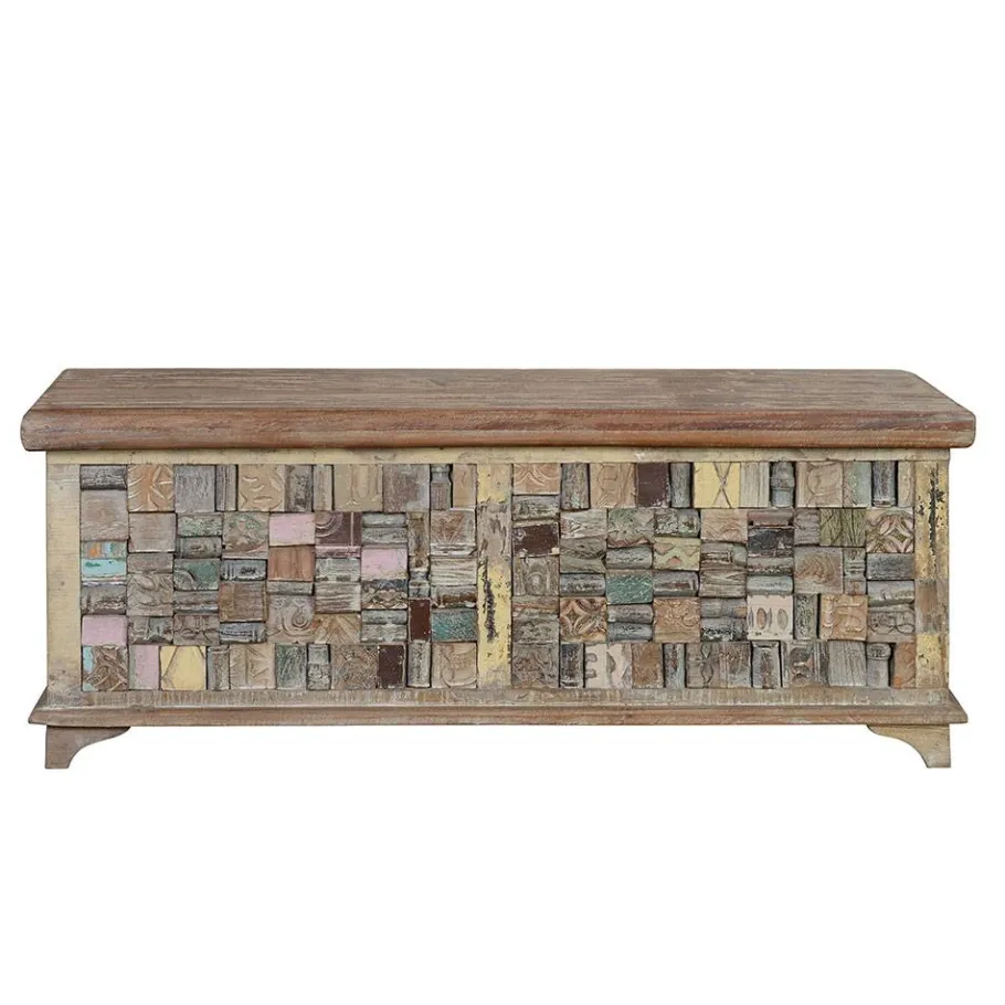 Discount Wohnen Design Holztruhe mit flachem Deckel - Gregoriana
