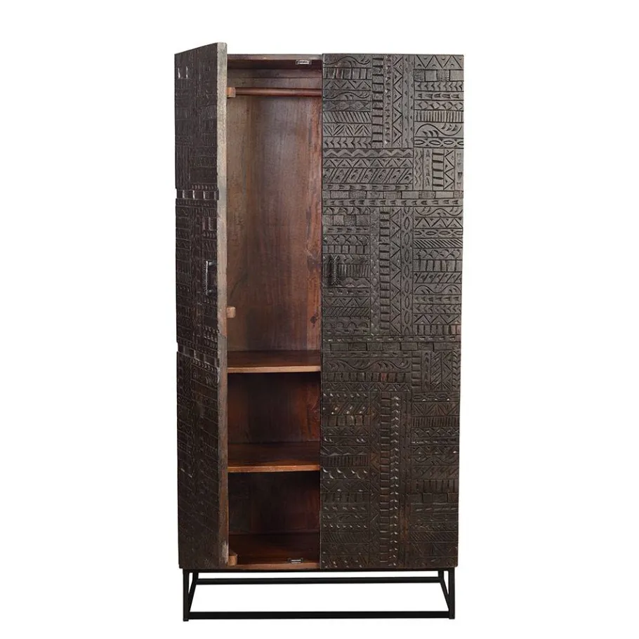 New Wohnen Design Kleiderschrank in Walnuss Braun - Solu