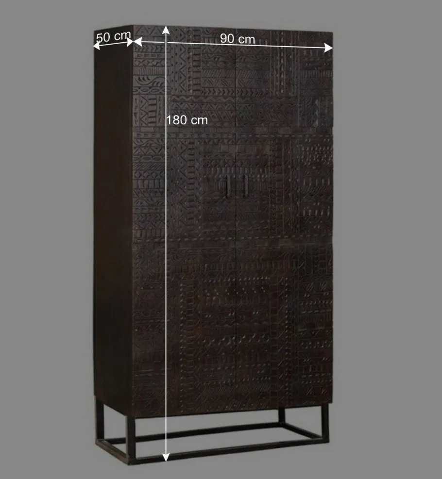 New Wohnen Design Kleiderschrank in Walnuss Braun - Solu