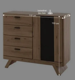 Outlet Wohnen Design Kombikommode 119x103x44 cm - Larinca