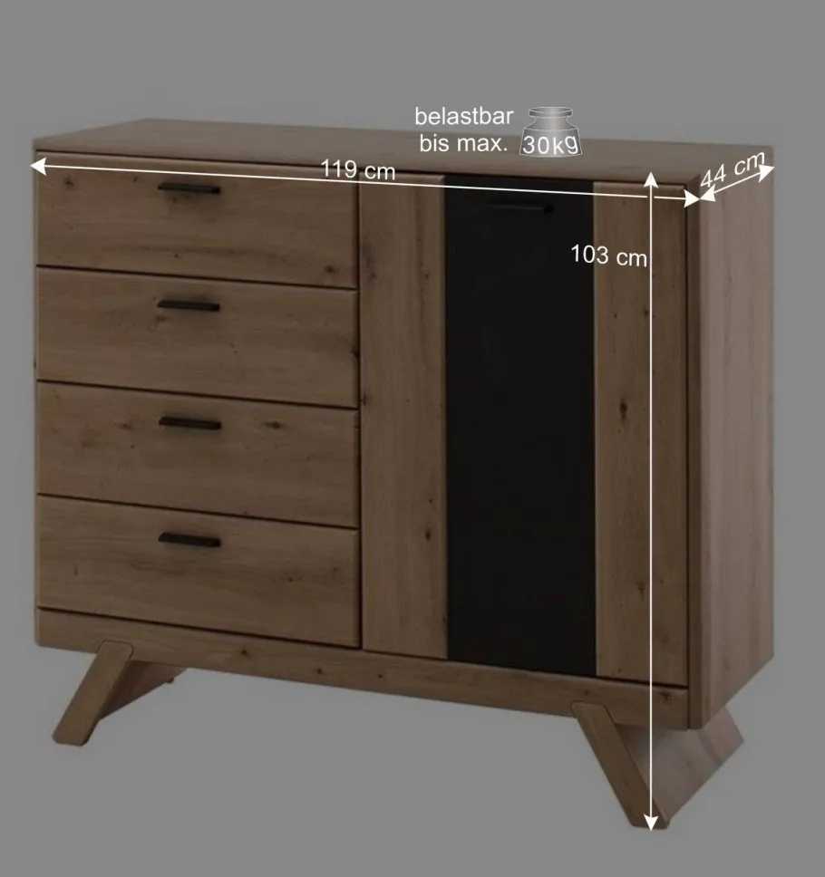 Outlet Wohnen Design Kombikommode 119x103x44 cm - Larinca