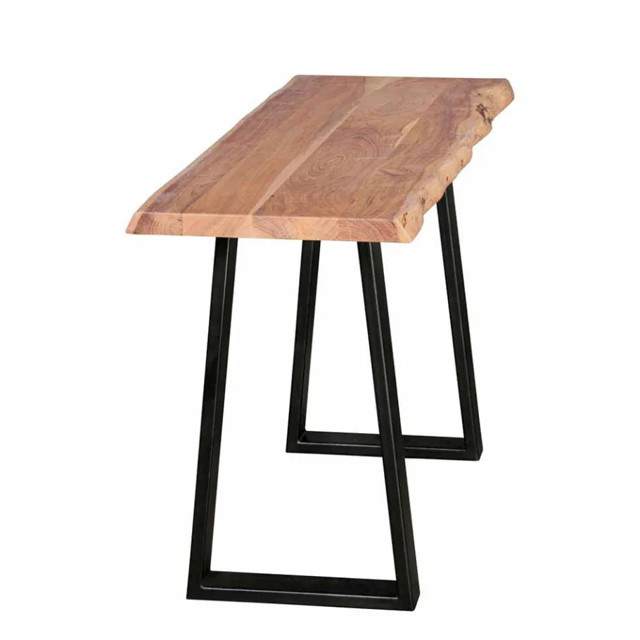 Outlet Wohnen Design Konsole Lussina mit Holzplatte Baumkante Akazie