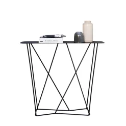 Sale Wohnen Design Konsolentisch aus Stahl in Schwarz - Skadiva