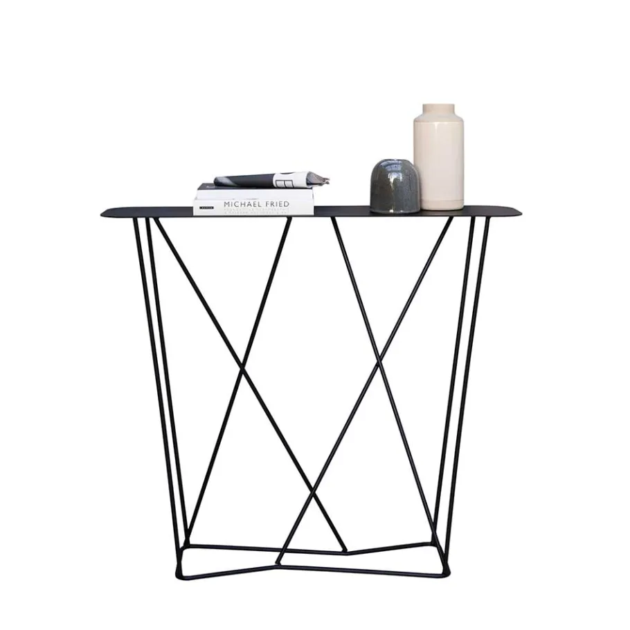 Sale Wohnen Design Konsolentisch aus Stahl in Schwarz - Skadiva