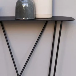 Sale Wohnen Design Konsolentisch aus Stahl in Schwarz - Skadiva