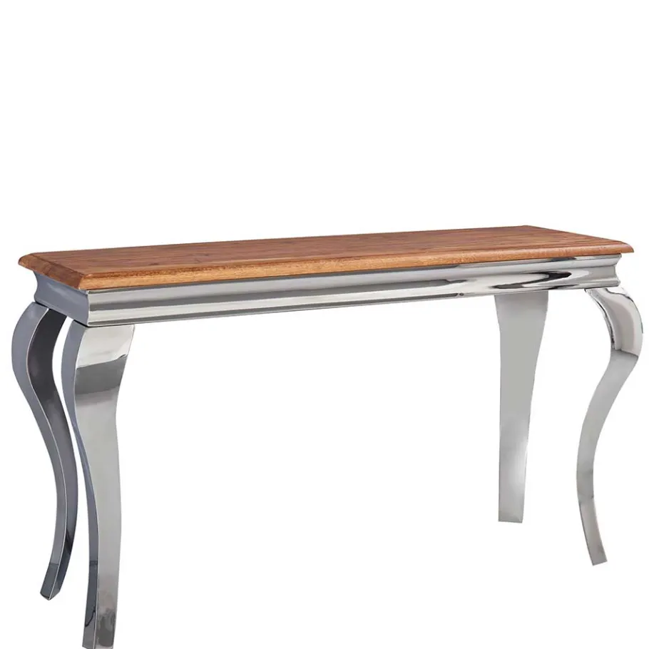 Discount Wohnen Design Konsolentisch mit glänzendem Metallgestell - Jaglyn