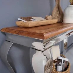 Discount Wohnen Design Konsolentisch mit glänzendem Metallgestell - Jaglyn