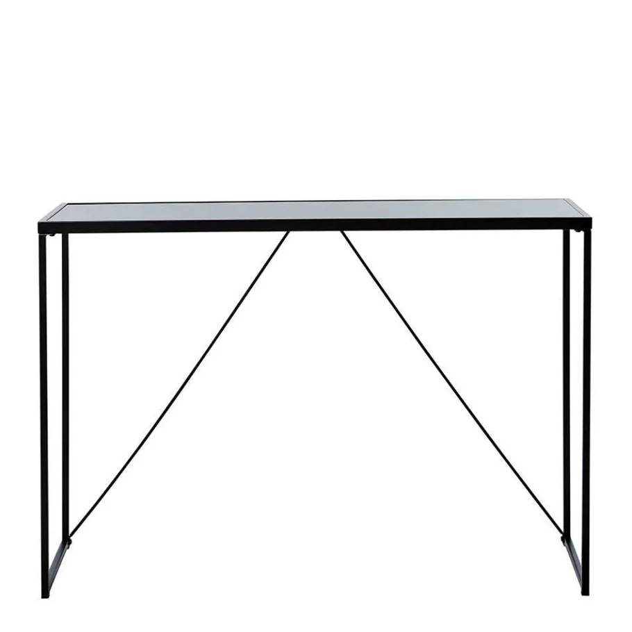 Wohnen Design Konsolentisch mit Schwarzglas Platte - Burano
