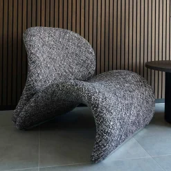 Online Wohnen Design Loungesessel in Dunkelbraun meliert - Sacalobra