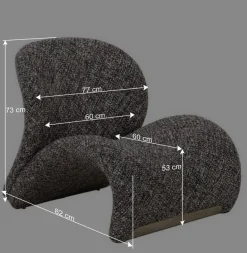 Online Wohnen Design Loungesessel in Dunkelbraun meliert - Sacalobra