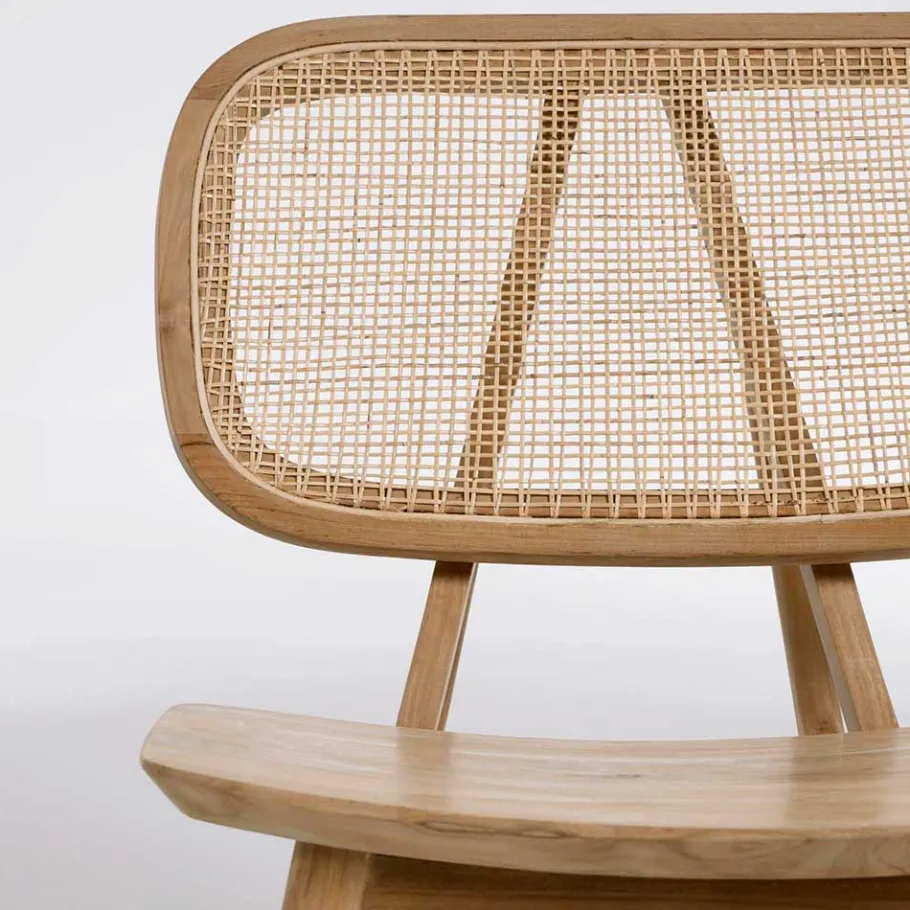 Clearance Wohnen Design Loungestuhl aus Rattan & Teak - Plataya