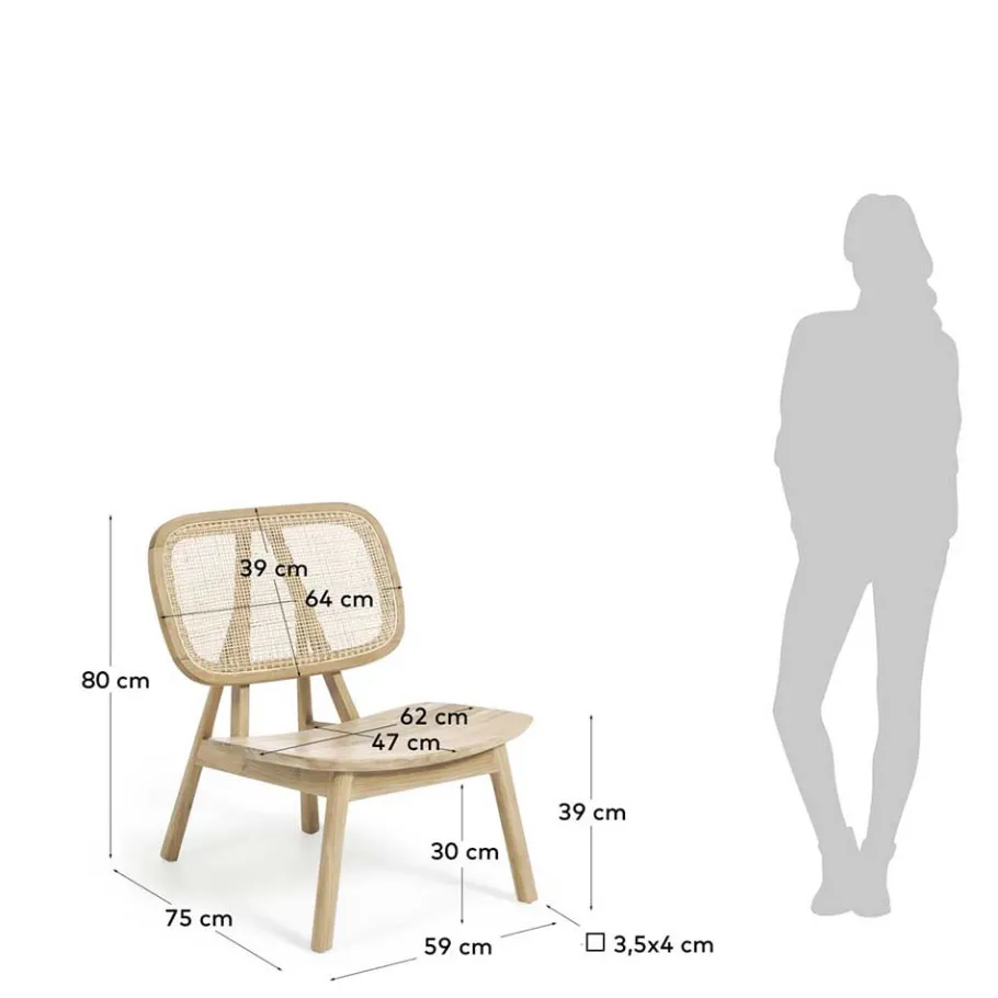 Clearance Wohnen Design Loungestuhl aus Rattan & Teak - Plataya